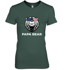 4th of July Papa Bear American Flag Glasses Patriotic Women's Premium T-Shirt Apparel - belovedtshirt