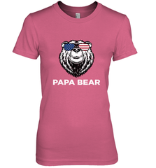 4th of July Papa Bear American Flag Glasses Patriotic Women's Premium T-Shirt Apparel - belovedtshirt
