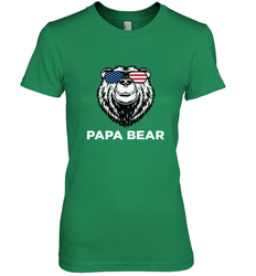 4th of July Papa Bear American Flag Glasses Patriotic Women's Premium T-Shirt