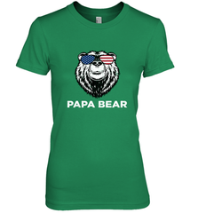 4th of July Papa Bear American Flag Glasses Patriotic Women's Premium T-Shirt Apparel - belovedtshirt