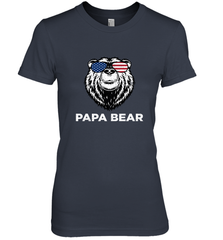 4th of July Papa Bear American Flag Glasses Patriotic Women's Premium T-Shirt Apparel - belovedtshirt