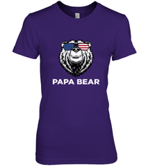 4th of July Papa Bear American Flag Glasses Patriotic Women's Premium T-Shirt Apparel - belovedtshirt