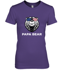 4th of July Papa Bear American Flag Glasses Patriotic Women's Premium T-Shirt Apparel - belovedtshirt