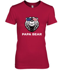 4th of July Papa Bear American Flag Glasses Patriotic Women's Premium T-Shirt Apparel - belovedtshirt