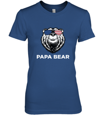4th of July Papa Bear American Flag Glasses Patriotic Women's Premium T-Shirt Apparel - belovedtshirt