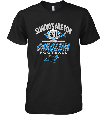 Sundays Are For Jesus and Carolina Funny Christian Football Men's Premium T-Shirt Men's Premium T-Shirt / Black / XS Men's Premium T-Shirt - belovedtshirt