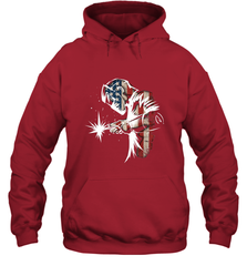 Welder American Flag USA Patriotic Welder Gift Hooded Sweatshirt Hooded Sweatshirt - belovedtshirt