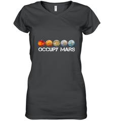 Occupy Mars Terraform Women's V-Neck T-Shirt Women's V-Neck T-Shirt - belovedtshirt