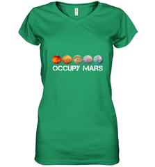 Occupy Mars Terraform Women's V-Neck T-Shirt Women's V-Neck T-Shirt - belovedtshirt