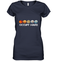Occupy Mars Terraform Women's V-Neck T-Shirt Women's V-Neck T-Shirt - belovedtshirt