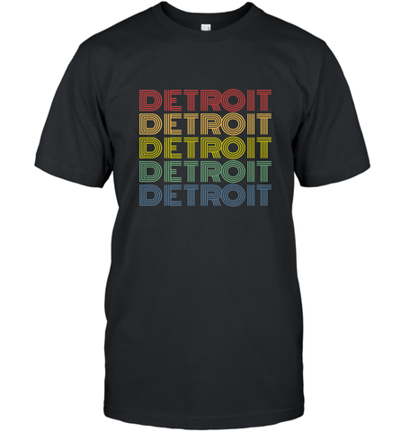 Vintage 1980s Style Detroit Michigan Men's T-Shirt Men's T-Shirt / Black / S Men's T-Shirt - belovedtshirt