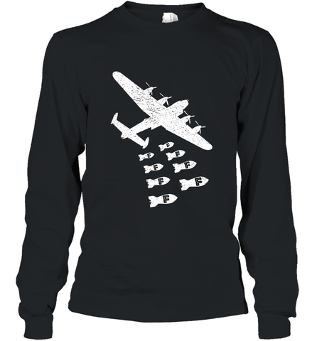 Christmas Gift Idea Bomber Dropping F Bombs Funny Long Sleeve T-Shirt Long Sleeve T-Shirt / Black / S Long Sleeve T-Shirt - belovedtshirt