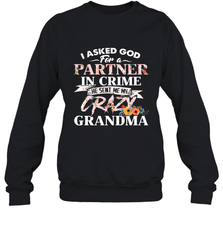 Crazy Grandma design Crewneck Sweatshirt Crewneck Sweatshirt - belovedtshirt