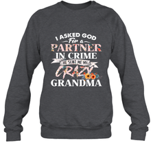 Crazy Grandma design Crewneck Sweatshirt Crewneck Sweatshirt - belovedtshirt