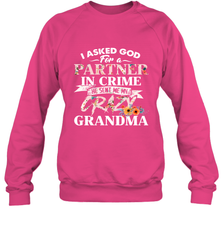 Crazy Grandma design Crewneck Sweatshirt Crewneck Sweatshirt - belovedtshirt