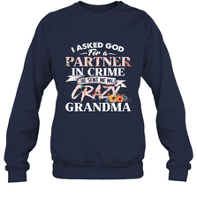Crazy Grandma design Crewneck Sweatshirt Crewneck Sweatshirt - belovedtshirt