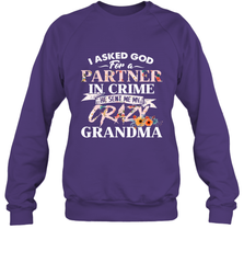 Crazy Grandma design Crewneck Sweatshirt Crewneck Sweatshirt - belovedtshirt
