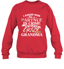 Crazy Grandma design Crewneck Sweatshirt Crewneck Sweatshirt - belovedtshirt