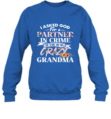Crazy Grandma design Crewneck Sweatshirt Crewneck Sweatshirt - belovedtshirt
