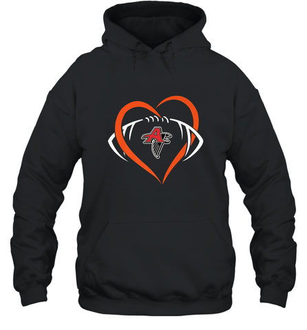 NFLAtlanta Falcons Heart Love Football Hooded Sweatshirt Hooded Sweatshirt / Black / S Hooded Sweatshirt - belovedtshirt