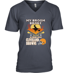Broom Broke So I Became A Fan of Cleveland Browns  Halloween Costume Men's V-Neck Men's V-Neck - belovedtshirt