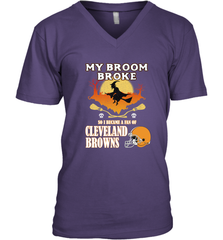 Broom Broke So I Became A Fan of Cleveland Browns  Halloween Costume Men's V-Neck Men's V-Neck - belovedtshirt