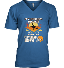 Broom Broke So I Became A Fan of Cleveland Browns  Halloween Costume Men's V-Neck Men's V-Neck - belovedtshirt