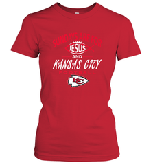 Sundays Are For Jesus and Kansas City Funny Football Women's T-Shirt Women's T-Shirt - belovedtshirt