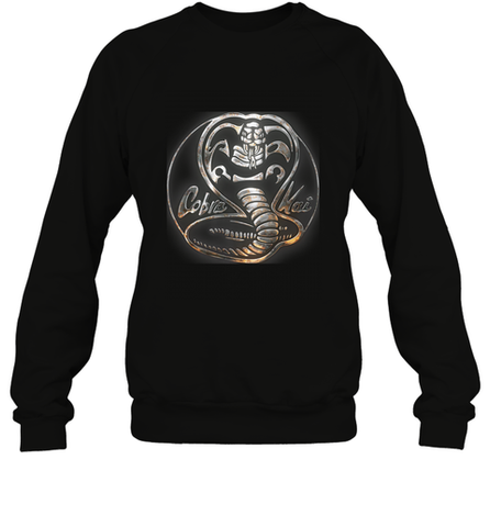 Cobra Kai Rusted Steel Snake Logo Crewneck Sweatshirt Crewneck Sweatshirt / Black / S Crewneck Sweatshirt - belovedtshirt