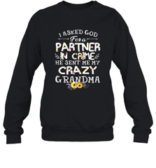 Crazy Grandma Partner in Crime design Crewneck Sweatshirt Crewneck Sweatshirt - belovedtshirt