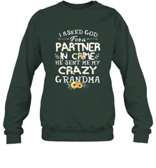 Crazy Grandma Partner in Crime design Crewneck Sweatshirt Crewneck Sweatshirt - belovedtshirt