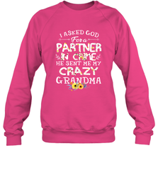 Crazy Grandma Partner in Crime design Crewneck Sweatshirt Crewneck Sweatshirt - belovedtshirt