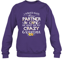 Crazy Grandma Partner in Crime design Crewneck Sweatshirt Crewneck Sweatshirt - belovedtshirt