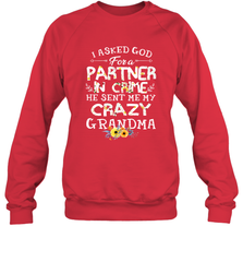 Crazy Grandma Partner in Crime design Crewneck Sweatshirt Crewneck Sweatshirt - belovedtshirt
