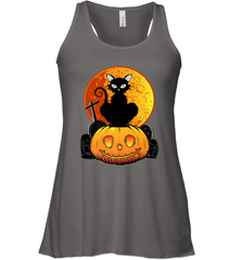 Happy Halloween Spooky Pumpkins Black Cat For Women Women's Racerback Tank Women's Racerback Tank - belovedtshirt