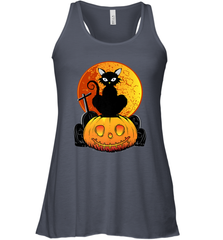 Happy Halloween Spooky Pumpkins Black Cat For Women Women's Racerback Tank Women's Racerback Tank - belovedtshirt