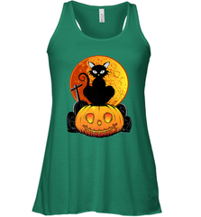 Happy Halloween Spooky Pumpkins Black Cat For Women Women's Racerback Tank Women's Racerback Tank - belovedtshirt