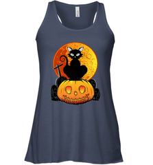 Happy Halloween Spooky Pumpkins Black Cat For Women Women's Racerback Tank Women's Racerback Tank - belovedtshirt