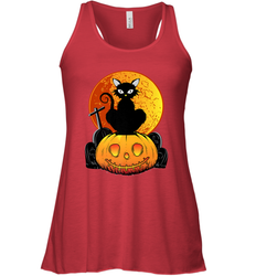 Happy Halloween Spooky Pumpkins Black Cat For Women Women's Racerback Tank