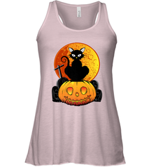Happy Halloween Spooky Pumpkins Black Cat For Women Women's Racerback Tank Women's Racerback Tank - belovedtshirt