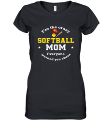 Crazy Softball Mom Women's V-Neck T-Shirt