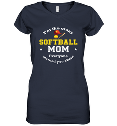 Crazy Softball Mom Women's V-Neck T-Shirt