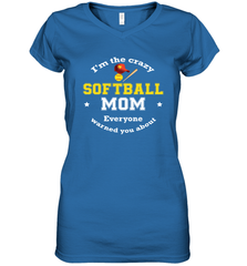 Crazy Softball Mom Women's V-Neck T-Shirt Women's V-Neck T-Shirt - belovedtshirt