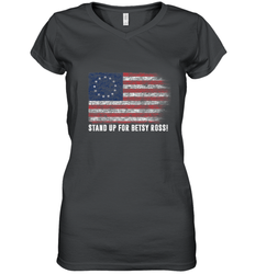Patriotic 1776 Tee Respect the Flag Stand up for Betsy Ross Women's V-Neck T-Shirt
