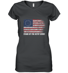 Patriotic 1776 Tee Respect the Flag Stand up for Betsy Ross Women's V-Neck T-Shirt Women's V-Neck T-Shirt - belovedtshirt