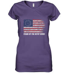 Patriotic 1776 Tee Respect the Flag Stand up for Betsy Ross Women's V-Neck T-Shirt Women's V-Neck T-Shirt - belovedtshirt