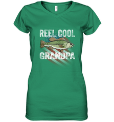 REEL COOL GRANDPA Women's V-Neck T-Shirt Women's V-Neck T-Shirt - belovedtshirt