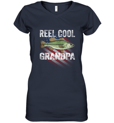 REEL COOL GRANDPA Women's V-Neck T-Shirt Women's V-Neck T-Shirt - belovedtshirt