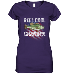 REEL COOL GRANDPA Women's V-Neck T-Shirt Women's V-Neck T-Shirt - belovedtshirt