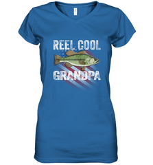 REEL COOL GRANDPA Women's V-Neck T-Shirt Women's V-Neck T-Shirt - belovedtshirt